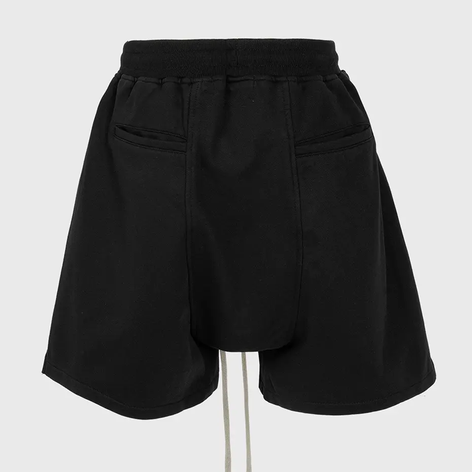 2024 Summer Men Hip Hop Shorts Double Zipper Streetwear Fashion Black Short Pants