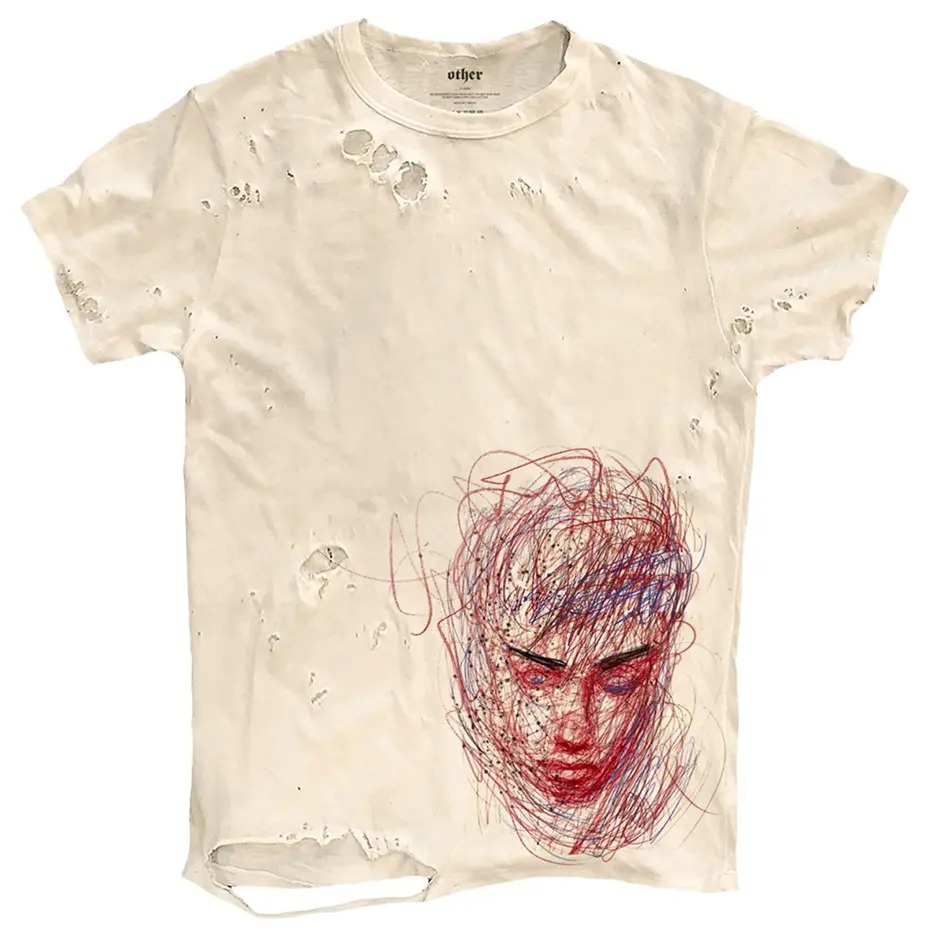 Lips Graphic Ripped Men T-shirt Summer Thin Tee Tops Streetwear Harajuku Vintage Tshirts Crew Neck Short Sleeve T Shirt