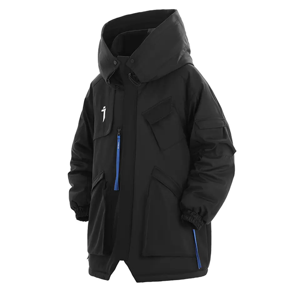 Mulit Pocket Winter Jackets Techwear Tactical Coats Men Fashion Streetwear Oversized Parkas Warm Hooded Jacket Windbreaker 2023
