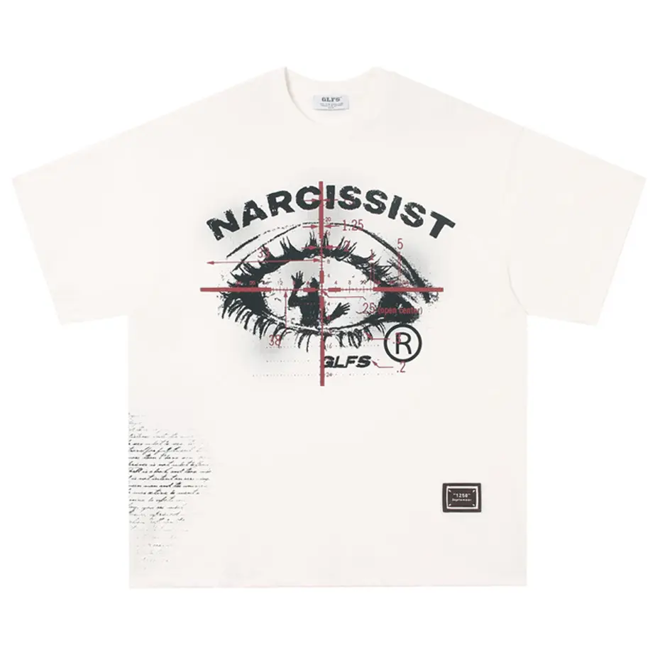 Eye Graphic Printed T Shirts Men's Casual Loose Cotton Tshirt Black White Tee Tops Y2K Harajuku Oversized Hip Hop T-shirt