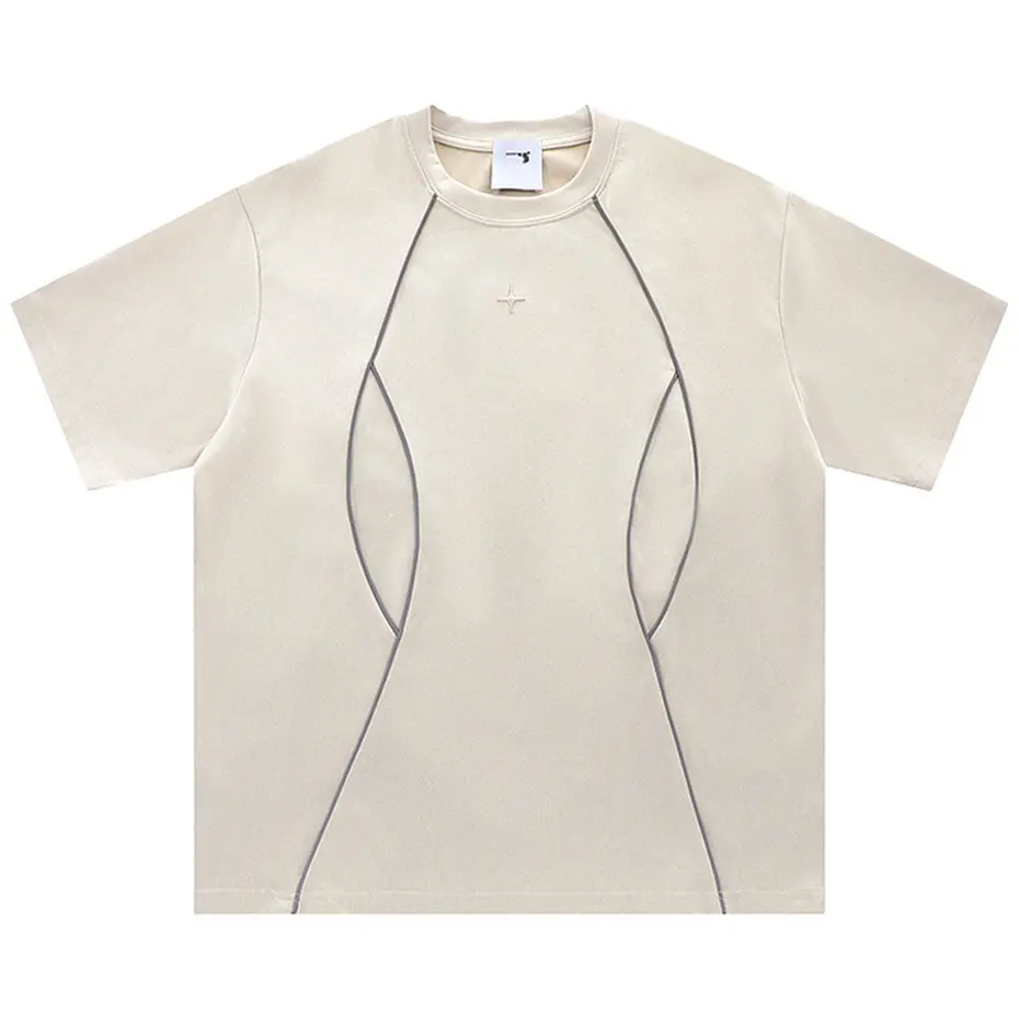 Men Suede Tshirt Reflective Striped Solid Short Sleeve T-Shirt 2024 Harajuku Hip Hop Summer Loose Fashion Casual Shirts Tee Tops