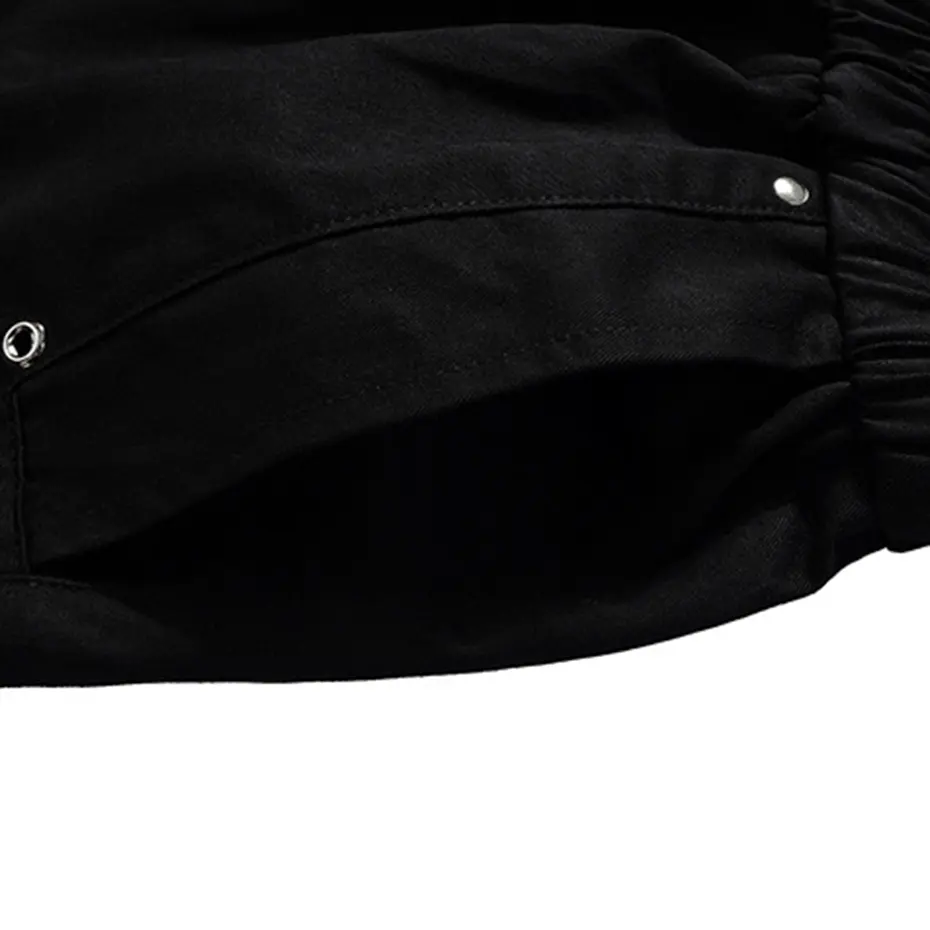 Men Summer Cargo Shorts 2025 Summer Black Loose Casual Shorts Side Pocket Wide Leg Short Pants for Male