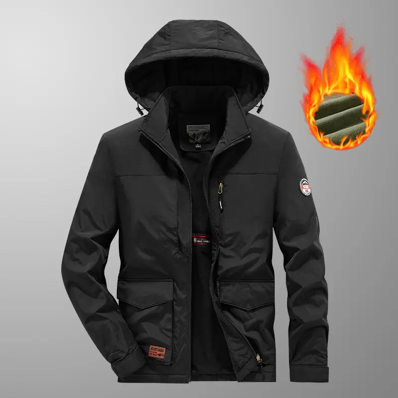 Men Outdoor Waterproof Hooded Down Jackets Casual Warm Parkas New Winter Male Thicker Fleece Coats Man Warm Jackets Size 5XL