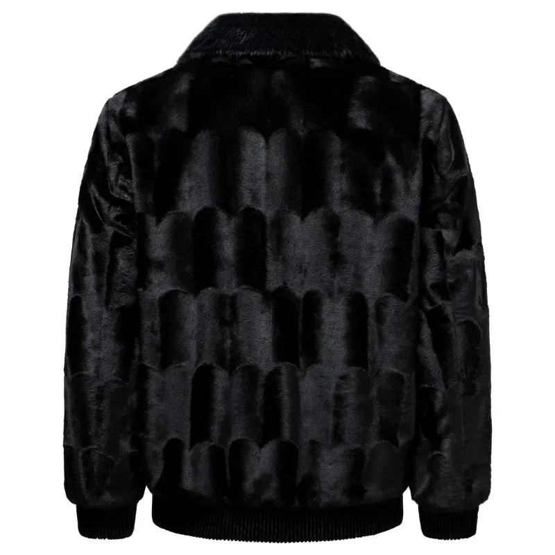 New Winter Men Fur Collar Leather Jackets Male Slim Imitation Mink Fur Jackets Man Graphene Insulation Warm Casual Coats Size 5X