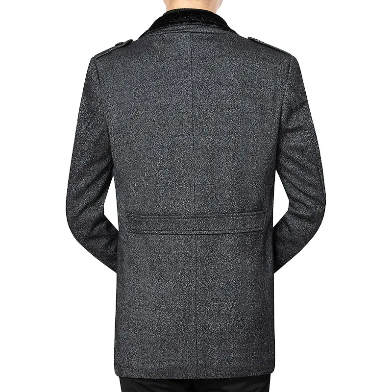 New Winter Men Woollen Trench Coats Cashmere Blazers Jackets Man Business Casual Trench Coats Male Thicker Warm Long Jackets 3