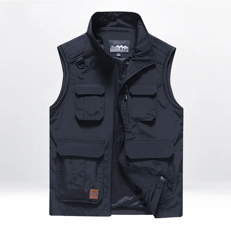 Summer Men Outdoor Cargo Vests Large Pockets Photography Sleeveless Jackets Thin Mesh Breathable Waistcoats Male Casual Vests 4X