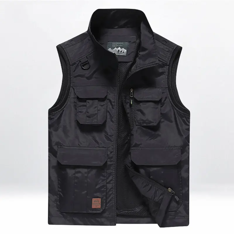 Summer Men Outdoor Cargo Vests Large Pockets Photography Sleeveless Jackets Thin Mesh Breathable Waistcoats Male Casual Vests 4X