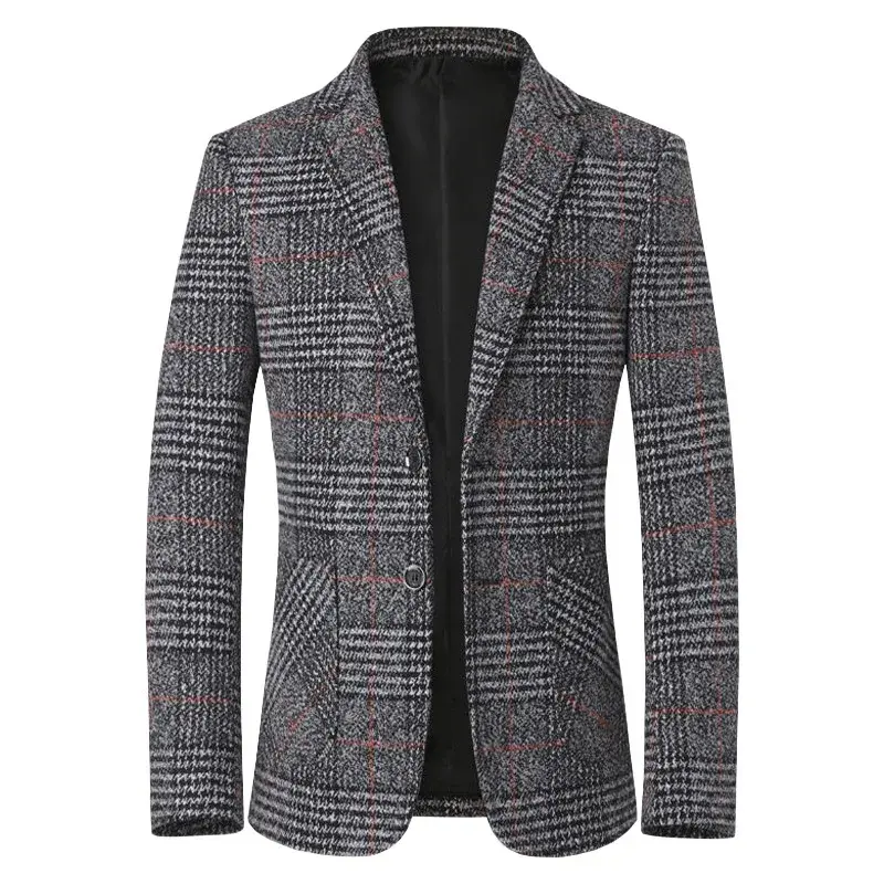 Men Plaid Blazers Suits Jackets New Spring Autumn Male Korean Design Blazers Coats Business Casual Slim Fit Blazers Men Clothing