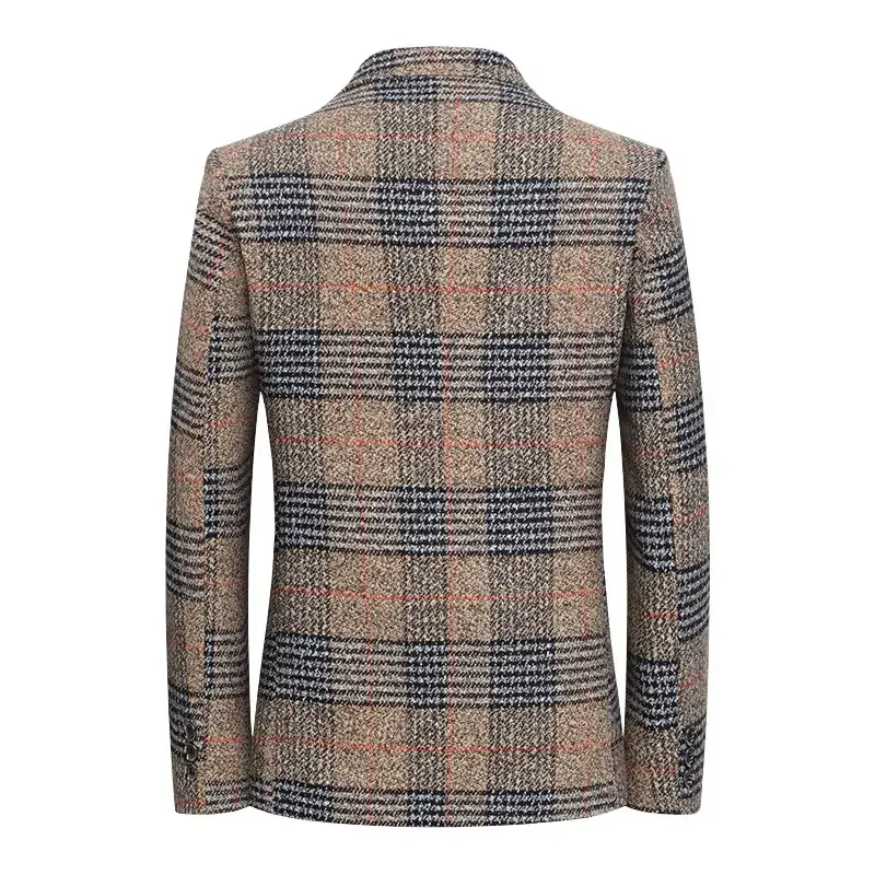 Men Plaid Blazers Suits Jackets New Spring Autumn Male Korean Design Blazers Coats Business Casual Slim Fit Blazers Men Clothing