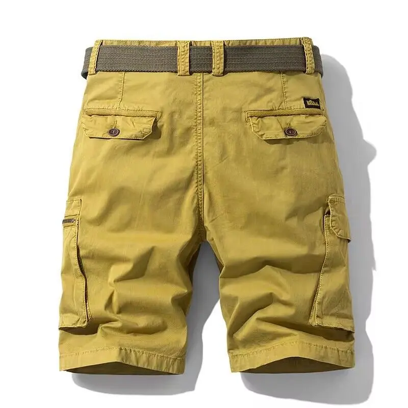 Men Summer Cargo Shorts Casual Tool Shorts High Quality Man Summer Military Multi Pocket Pants Loose Cargo Pants No belts 38
