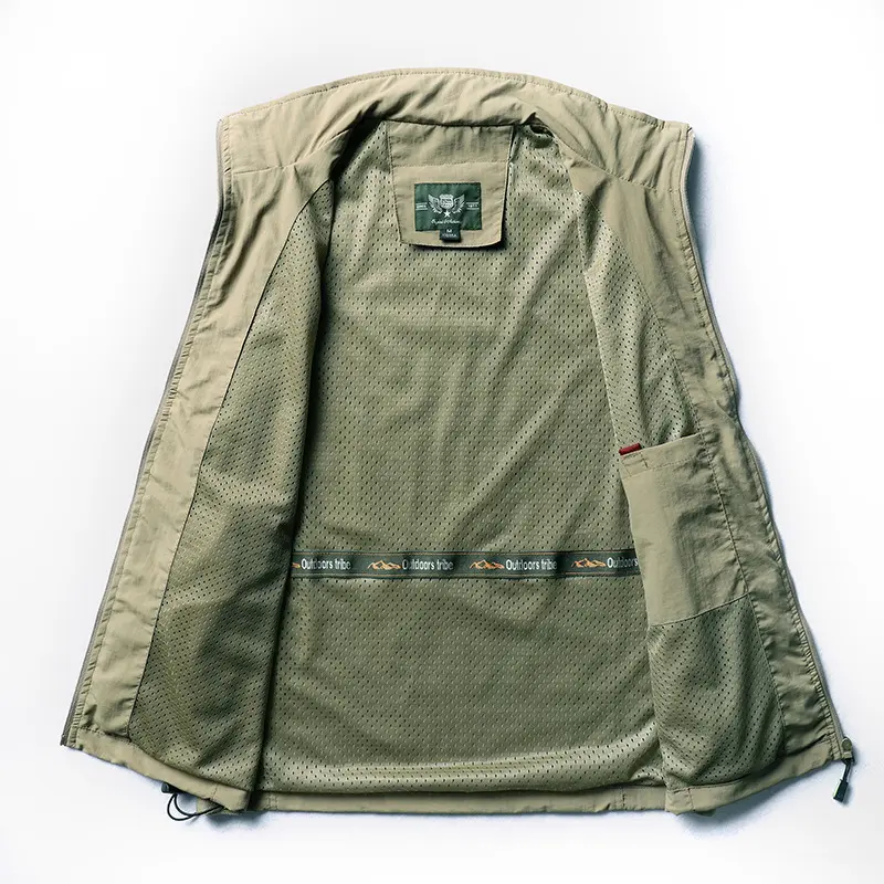 New Summer Men Outdoor Thin Mesh Breathable Waistcoats Climbing Sleeveless Jackets Cargo Vests Male Sportswear Casual Vests 6XL