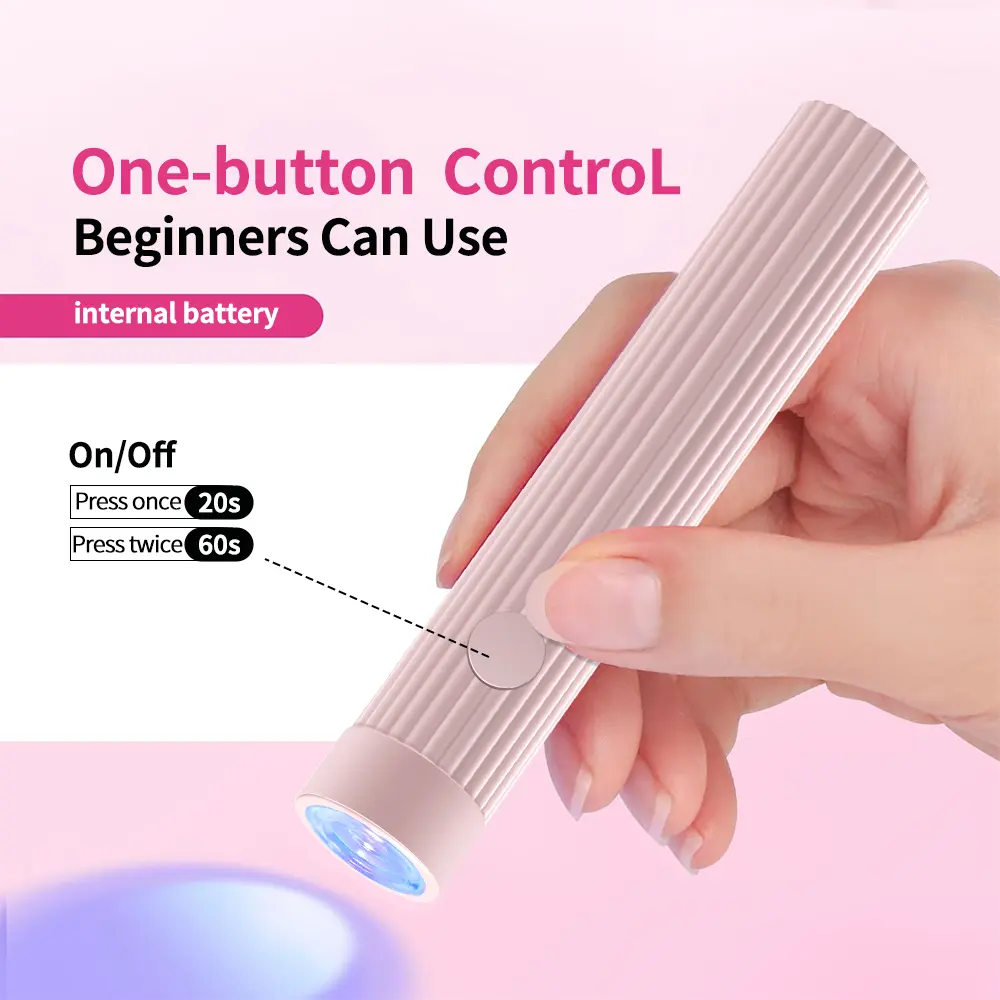 LINMANDA Portable UV/LED Pen Shape Nail Lamp for Gel Nail Polish/Press on Nails Cordless Rechargeable USB Nail Dryer for Travel