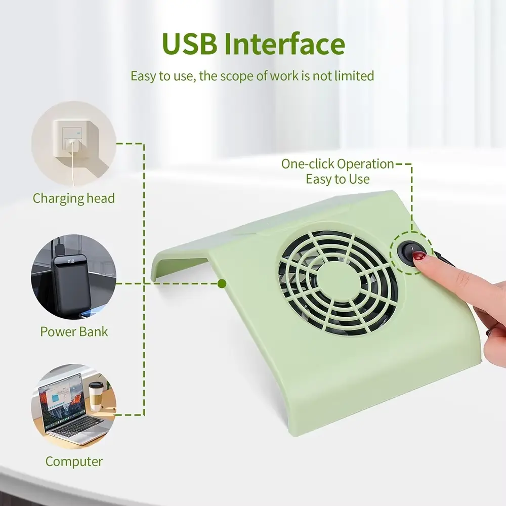 LINMANDA USB Mini Nail Dust Collector With 2 Dust Filter Bags Vacuum Filte Cleaner Strong Power Low Noise Nail Art Tool