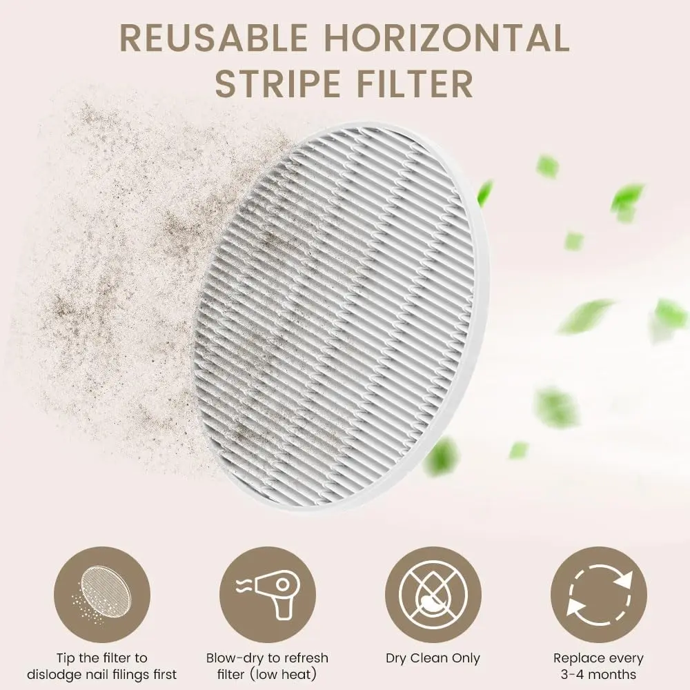LINMANDA Nail Dust Collector Professional Dust Collector Nail Tech Salon with Removable Filter Speed ​​Adjustable Vacuum Cleaner