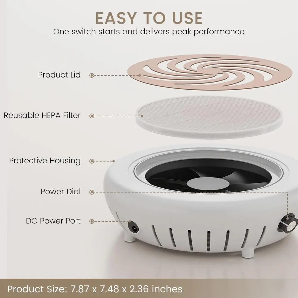 LINMANDA Nail Dust Collector Professional Dust Collector Nail Tech Salon with Removable Filter Speed ​​Adjustable Vacuum Cleaner