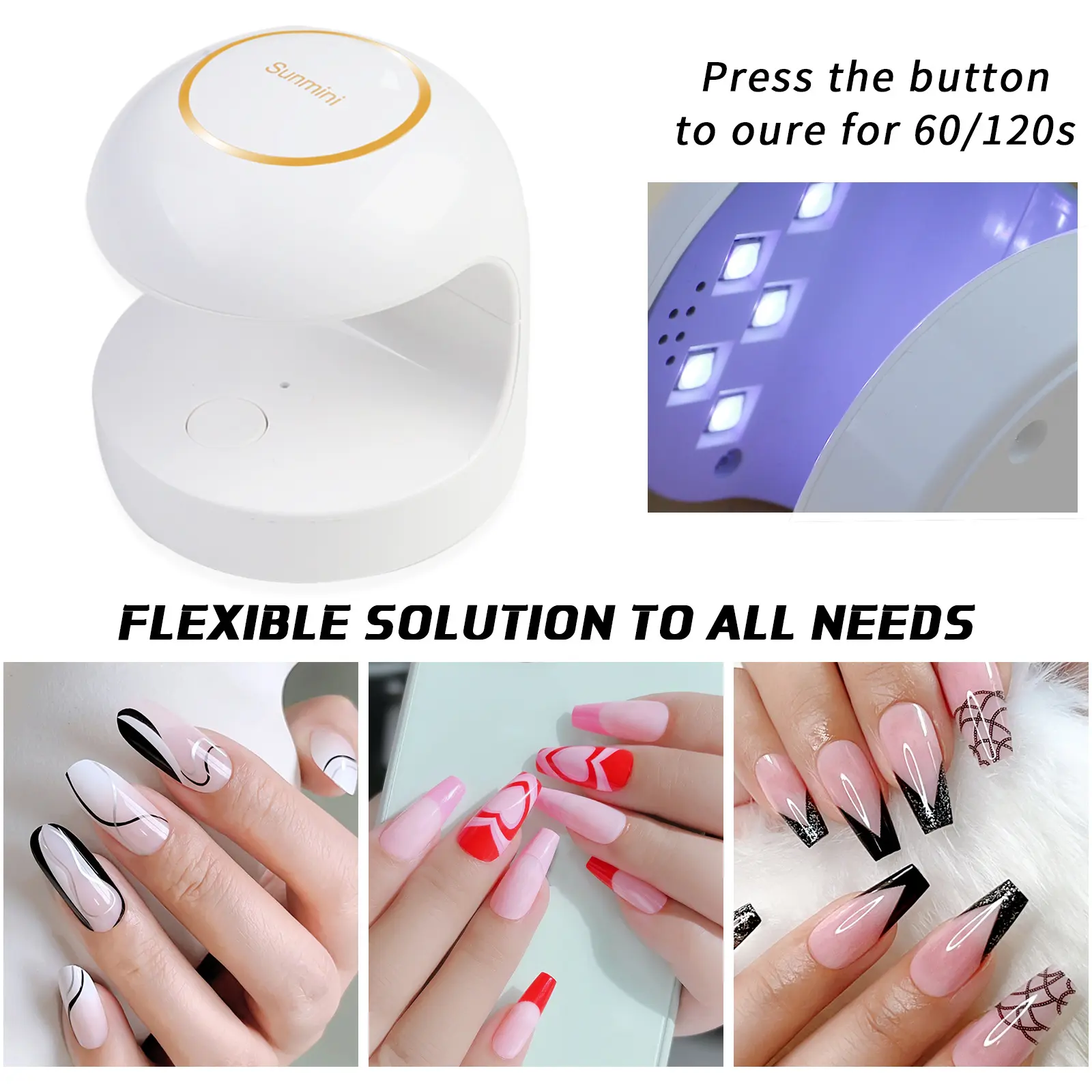 LINMANDA Mini UV LED Nail Lamp Portable Quick-Dry 18W Gel Nail Curing Lamp for Gel Polish Resin Glue Gel Extension Gel Manicure