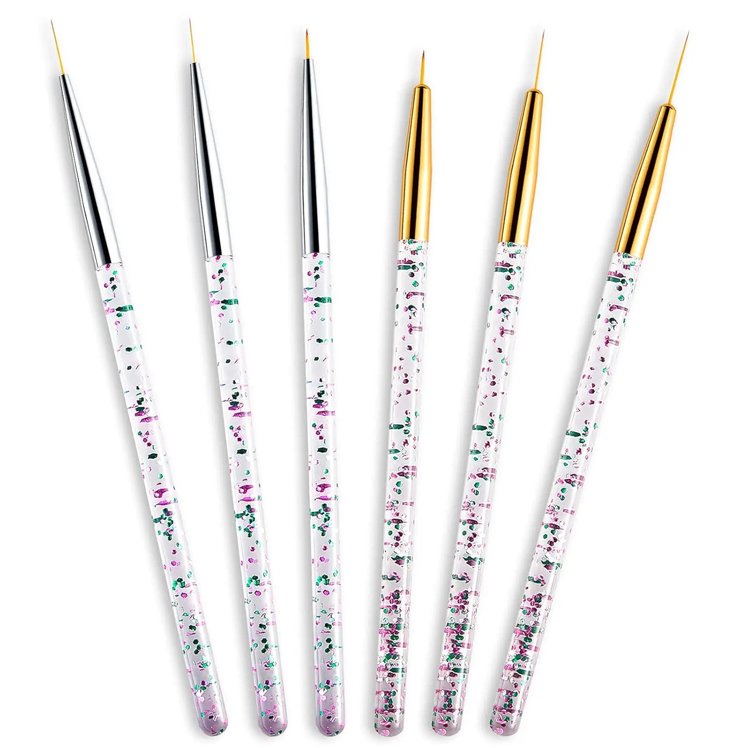 LINMANDA 5Pcs Nail Dotting Pens with 3Pcs Nail Liner Brushes Brush Nail Art Design Tools and Eye Makeup Gel Applicators Tool