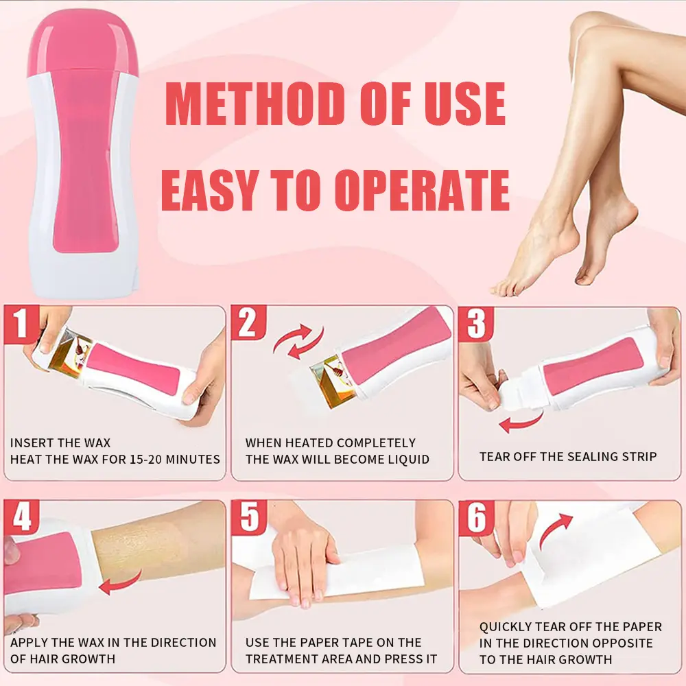 LINMANDA Removal Wax Warmer Portable Wax Heater for Hair Removal Depilatory Soft Wax Roller for Women Men Home Waxing Machine