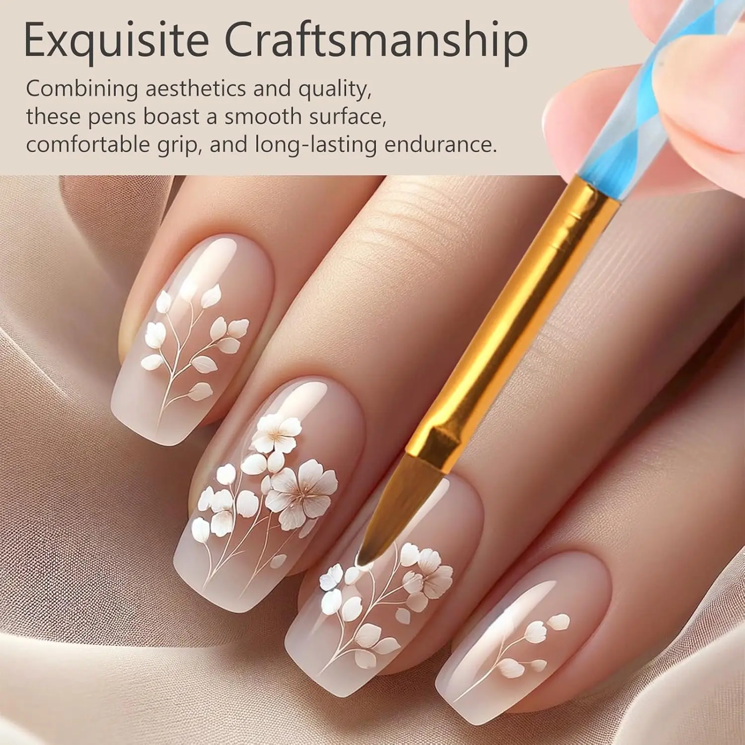 LINMANDA 5Pcs Acrylic Nail Art Brushes Liner Brush Manicure Point Drill Drawing Painting Tools Set for DIY Nail Art Designsv