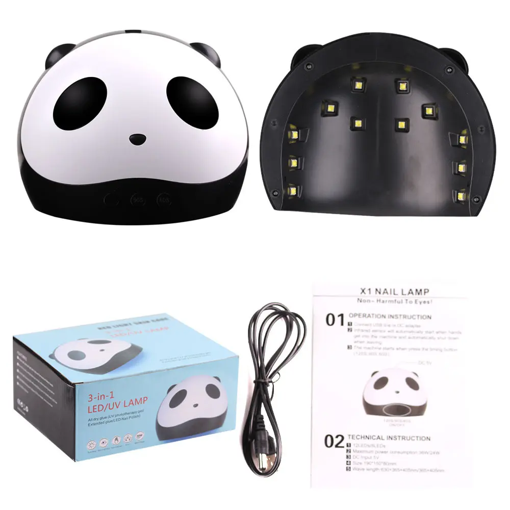 LINMANDA Panda 12 UV LEDs Gel Nail Polish Dryer Lamp 36W Nail Phototherapy Machine Professional Manicure Tool Salon Equipment