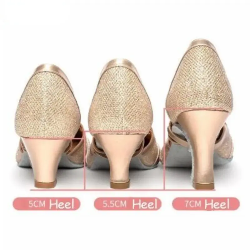 Fashion Ballroom Dance Shoes for Women Glitter Closed Toe Modern Shoe Salsa Ballroom Tango Latin Shoes for Girls Shoes Sandals