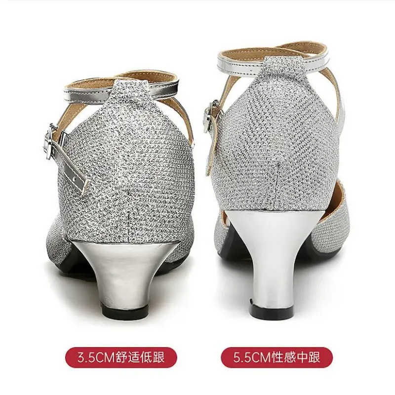 XIHAHA Girls Dance Shoes for Women Ladies Ballroom Modern Tango Dancing Performance Pratice Shoes Woman High-heeled Shoes