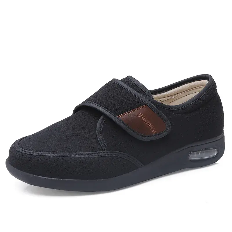 XIHAHA Fashion Autumn Keep Warm Old People Shoe Senile Wide Feet Swollen Eversion Soft Comfortable Diabetic Shoes Walking Shoes
