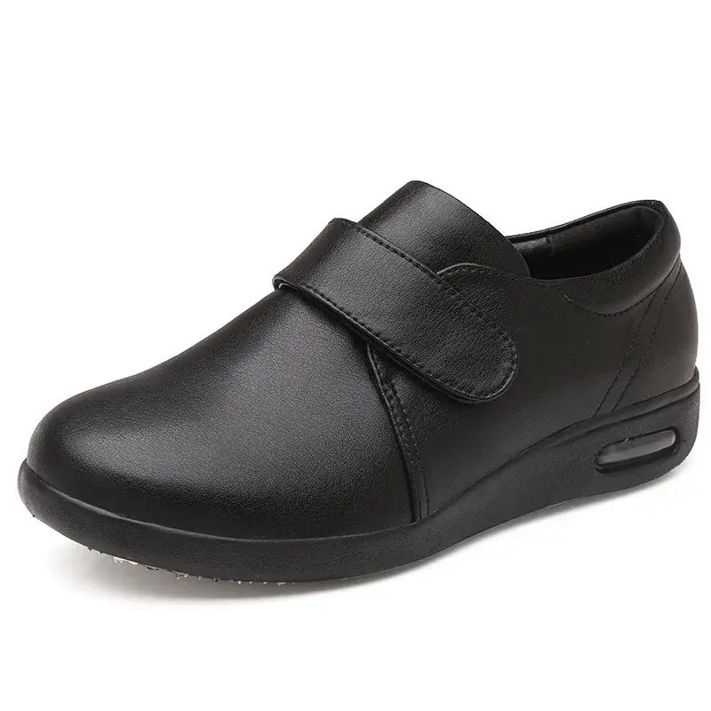 XIHAHA Fashion Leather Old People Shoe Man Shoes Senile Wide Feet Swollen Shoe men Eversion Soft Comfortable Diabetic Shoes