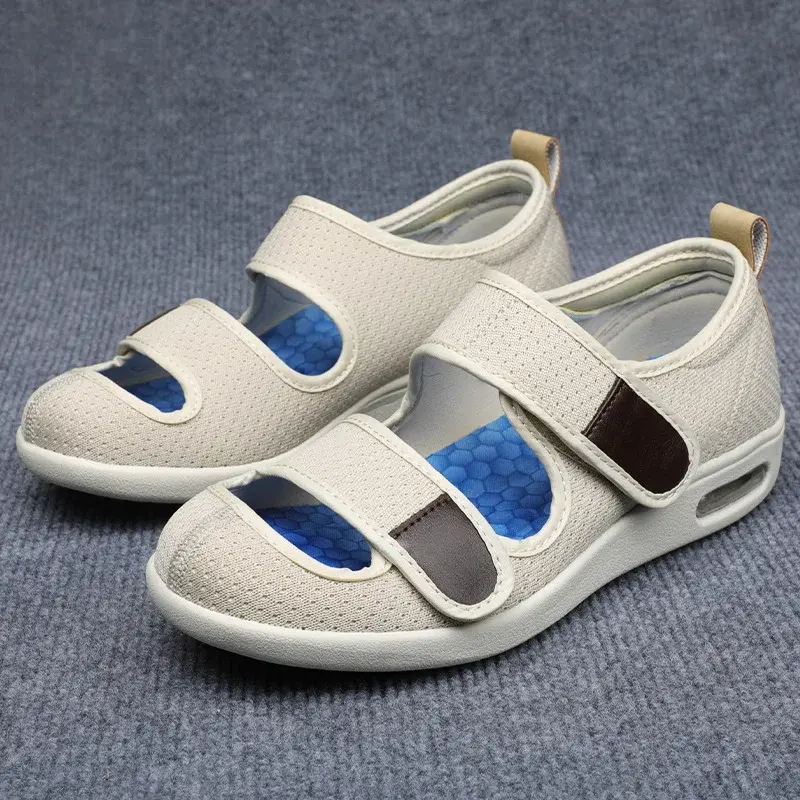 XIHAHA Mom Dad Shoes Sandals Orthopedics Wide Feet Swollen Shoe Thumb Eversion Adjusting Soft Comfortable Women Diabetic Shoes