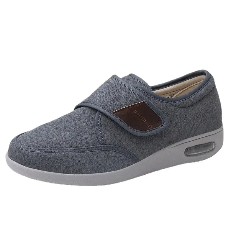 XIHAHA Fashion Autumn Keep Warm Old People Shoe Senile Wide Feet Swollen Eversion Soft Comfortable Diabetic Shoes Walking Shoes