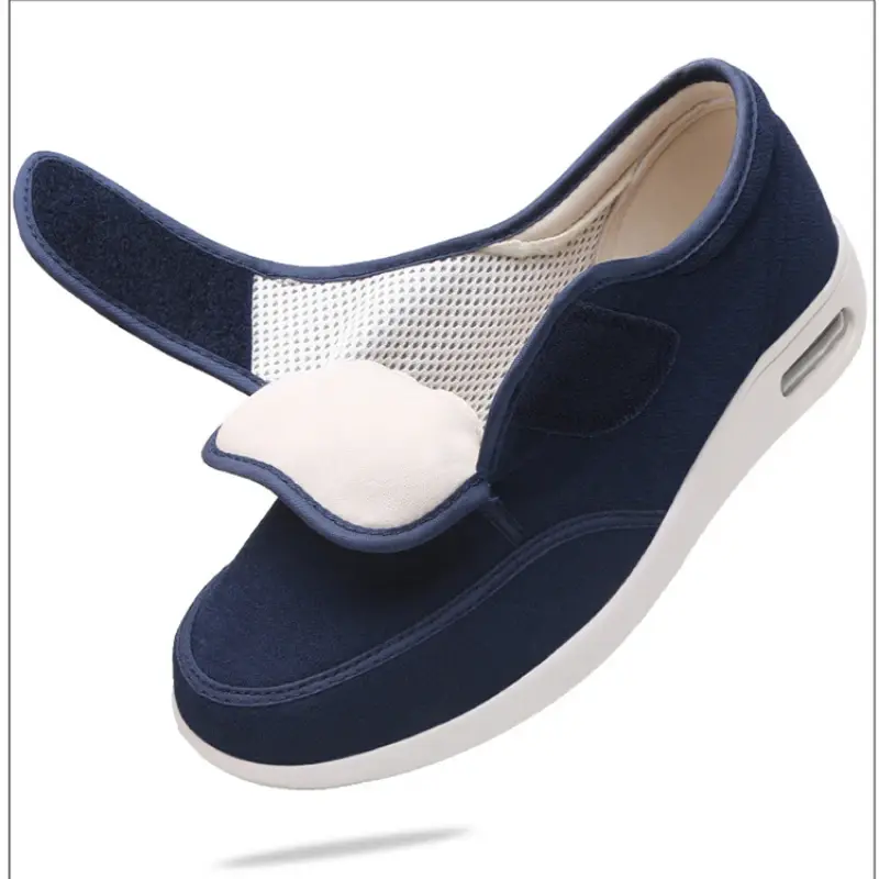 XIHAHA Fashion Autumn Keep Warm Old People Shoe Senile Wide Feet Swollen Eversion Soft Comfortable Diabetic Shoes Walking Shoes