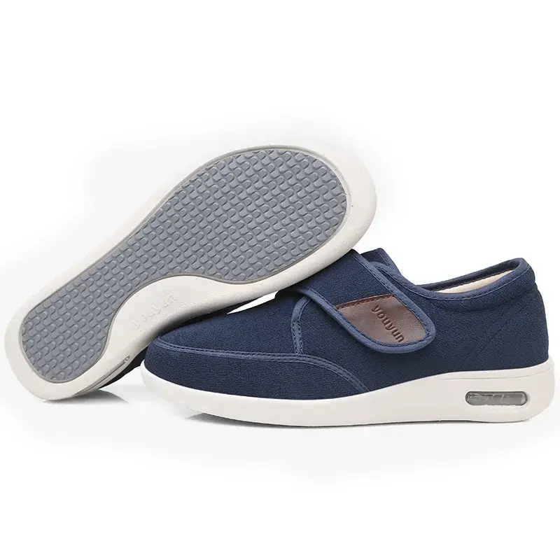XIHAHA Fashion Autumn Keep Warm Old People Shoe Senile Wide Feet Swollen Eversion Soft Comfortable Diabetic Shoes Walking Shoes