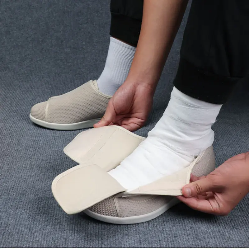 XIHAHA New Casual Orthopedics Wide Feet Swollen Shoes Thumb Eversion Adjusting Soft Comfortable Diabetic Shoes Walking Shoes