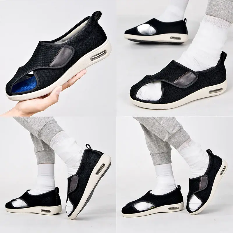 XIHAHA Sandals Mom Dad Shoes Orthopedics Wide Feet Swollen Shoe Thumb Eversion Adjusting Soft Comfortable Diabetic Shoe Sneakers