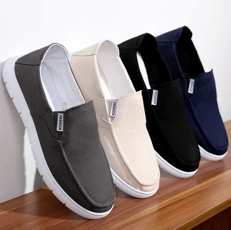 XIHAHA New Fashion Summer Man Canvas Shoes Breathable Lightweight Comfortable Men Shoe Casual Lazy Flat Cloth Male Shoes