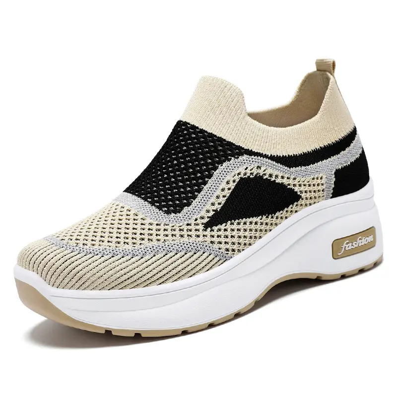 XIHAHA Women Breathable Sock Shoes Brand Woman Designer Sneaker Ladies Thick Bottom Casual Shoe Mesh Mother Dance Shoes