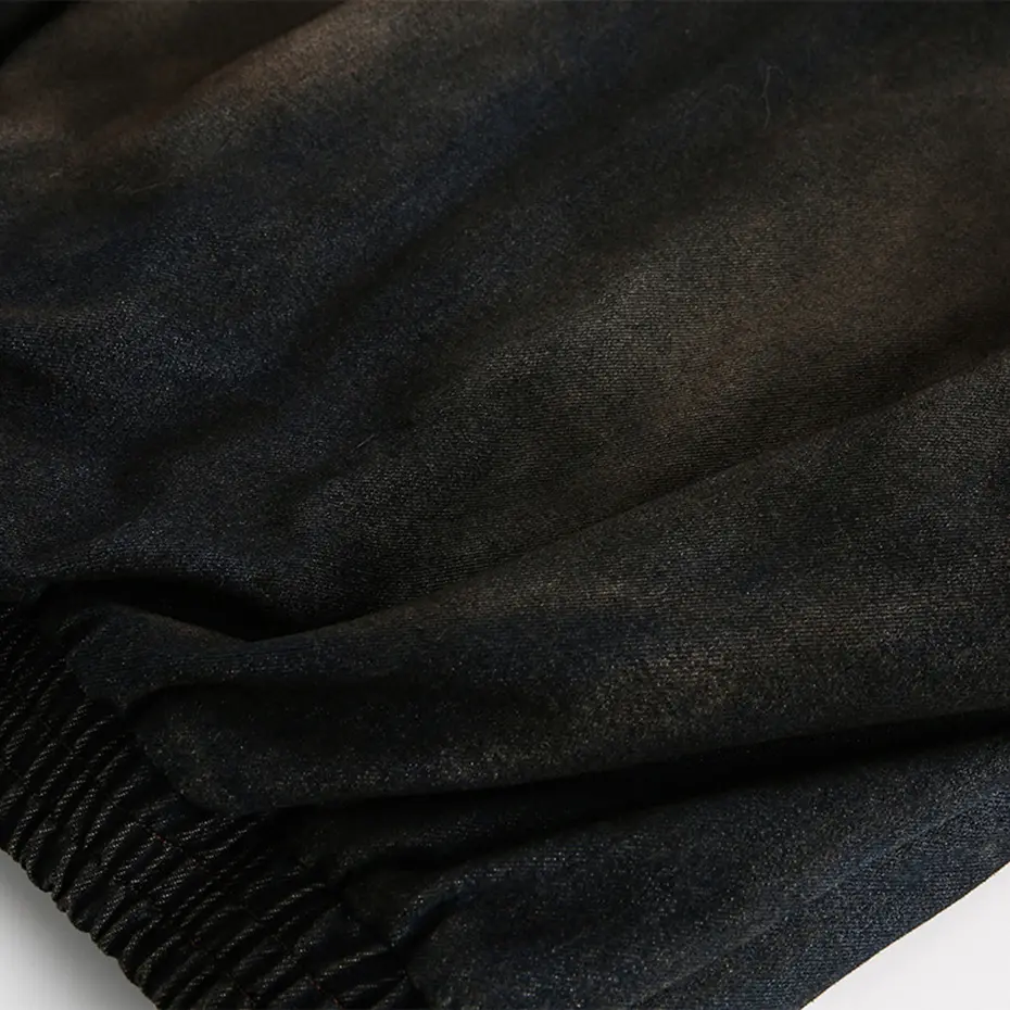 Vintage Denim Parkas Fur Warm Padded Jackets Men Streetwear Harajuku Oversized Bubble Coat Outwear