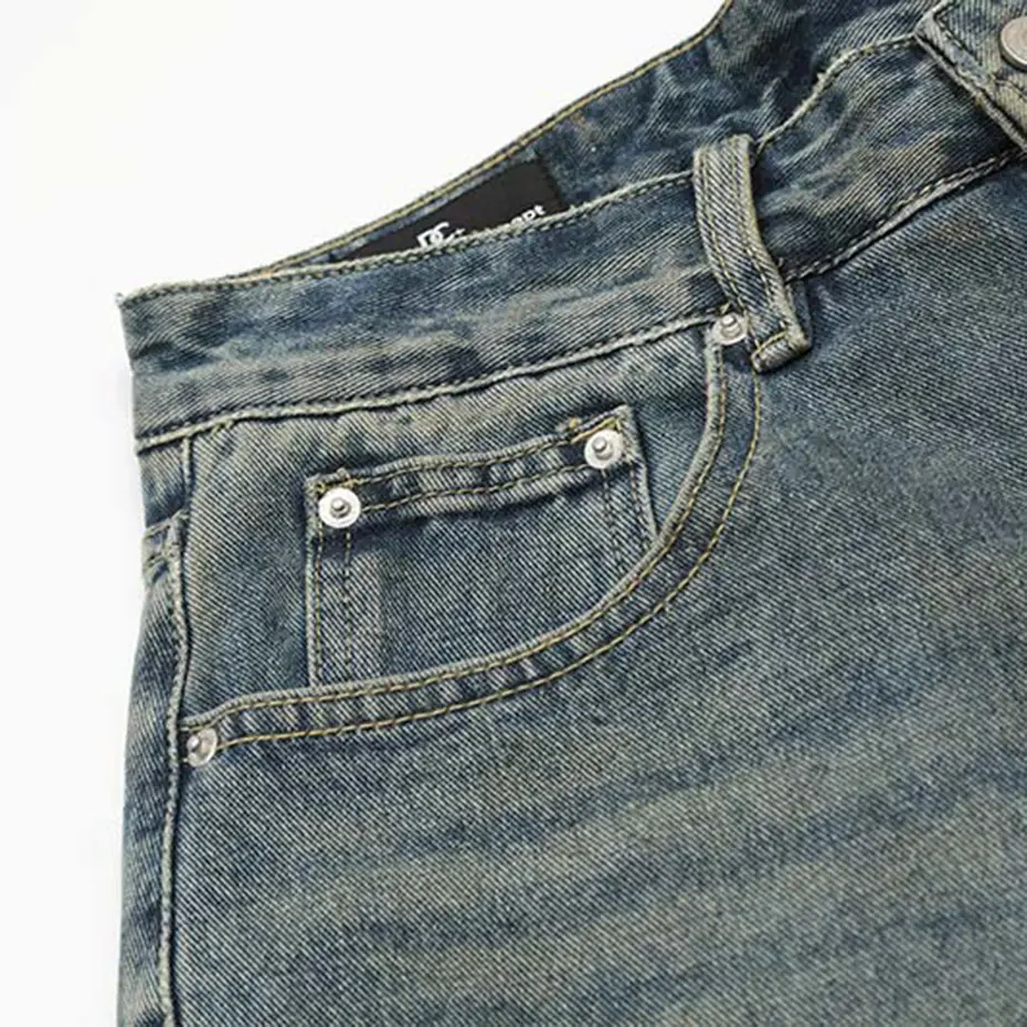 Camouflage Patchwork Denim Shorts Men Summer Vintage Loose Jeans Shorts Streetwear Harajuku Hip Hop Shorts