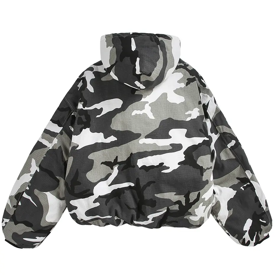 Camoufalge Parkas Men Winter Jackets Thicken Warm Hooded Coat Streetwear Hip Hop Oversized Harajuku Padded Jackets