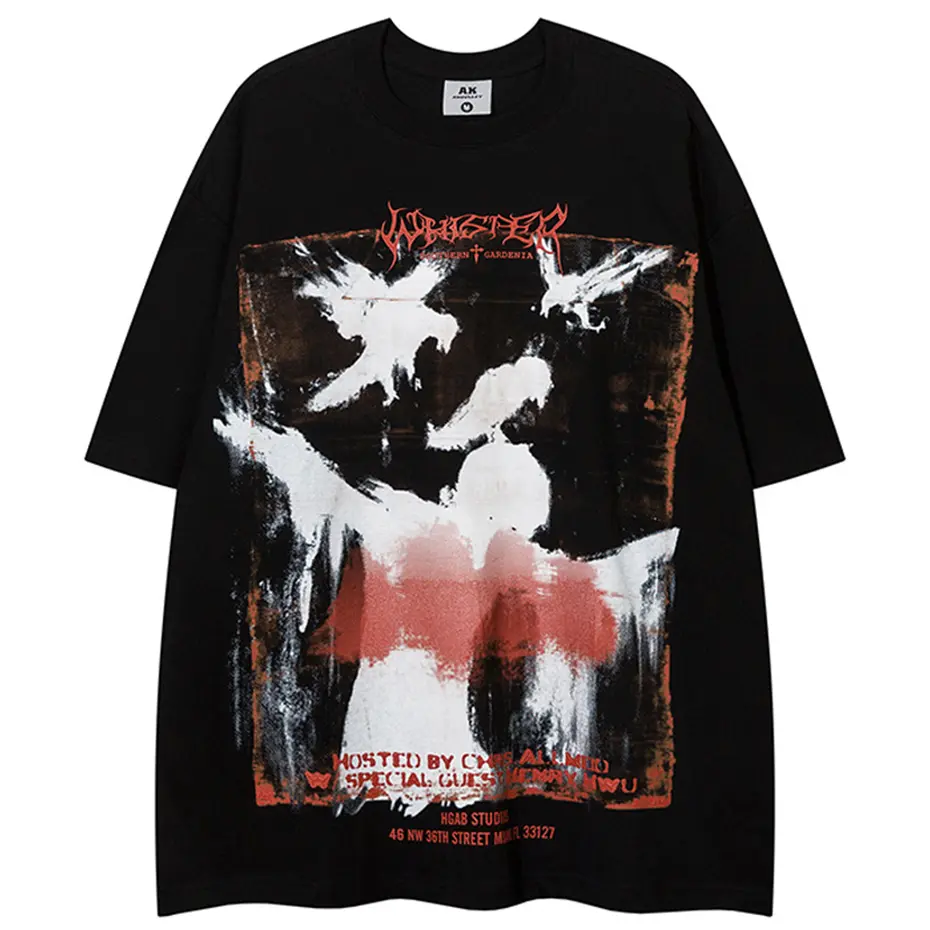 Hip Hop Oversized Men T Shirts Graphic Printed Harajuku Streetwear T-shirts Summer Casual Loose Tee Tops for Male