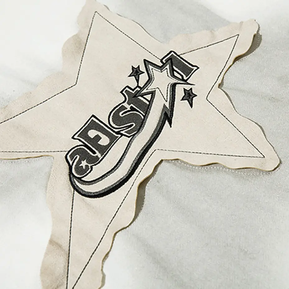 Men Oversized T Shirt Star Splicing Harajuku Streetwear Tshirts Man 2024 Fashion Casual Loose Cotton Hip Hop Y2K T-shirt Tops
