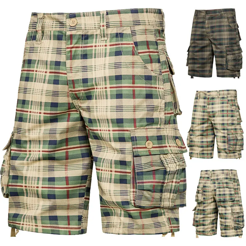New Summer Men Cotton Cargo Shorts Jogger Pants Man Multi pockets Casual Tooling Shorts Good Quality Male Shorts Pants NO Belts