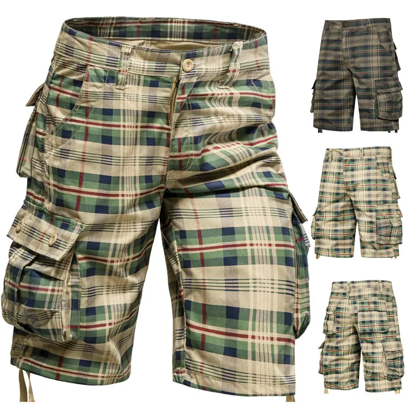 New Summer Men Cotton Cargo Shorts Jogger Pants Man Multi pockets Casual Tooling Shorts Good Quality Male Shorts Pants NO Belts
