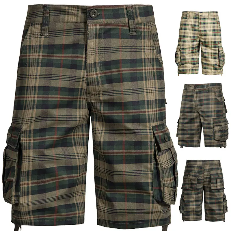 New Summer Men Cotton Cargo Shorts Jogger Pants Man Multi pockets Casual Tooling Shorts Good Quality Male Shorts Pants NO Belts