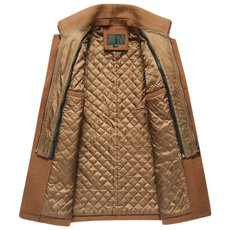 Men Winter Trench Coats Cashmere Wool Blends Man Winter Jackets Overcoats High Quality Male Business Casual Trench Coats 5XL