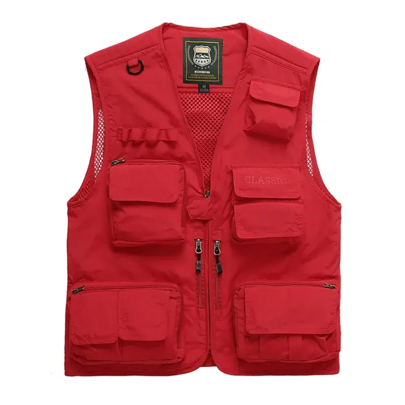 Men Outdoor Waistcoats Climbing Vests Jackets Multi-pocket Fishing Photography  Vests Men Mesh Breathable Vests Coats Size 7XL