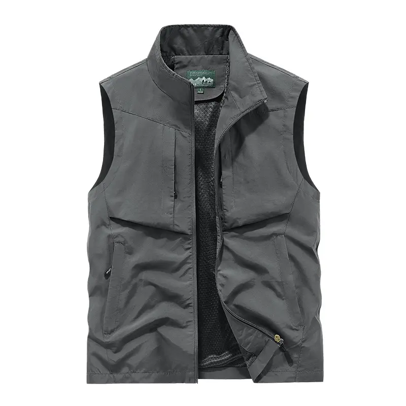 Men Outdoor Cargo Vests 8XL New Summer Thin Mesh Breathable Waistcoats Fishing Sleeveless Jackets Male Sportswear Casual Vests