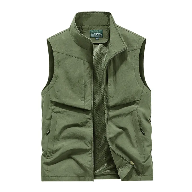 Men Outdoor Cargo Vests 8XL New Summer Thin Mesh Breathable Waistcoats Fishing Sleeveless Jackets Male Sportswear Casual Vests