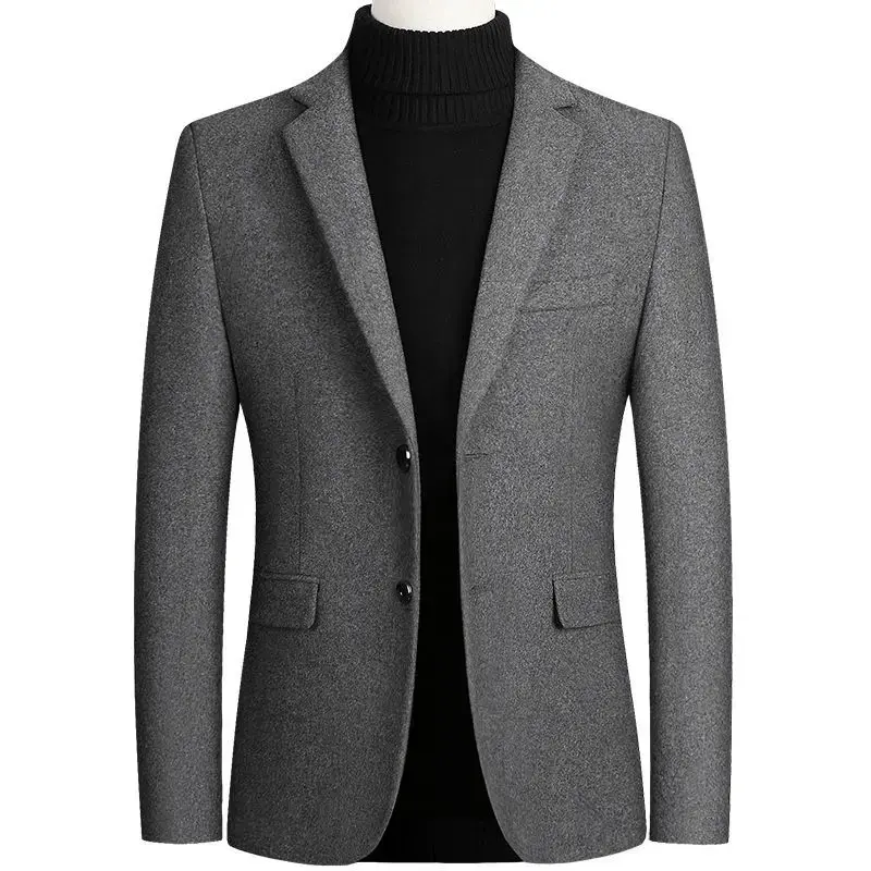 New Spring Men Cashmere Blazers Suits Jackets Business Casual Wool Suit Coats Quality Male Slim Fit Blazers Jackets Coats 4XL
