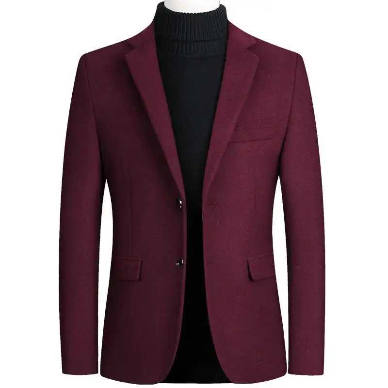 New Spring Men Cashmere Blazers Suits Jackets Business Casual Wool Suit Coats Quality Male Slim Fit Blazers Jackets Coats 4XL